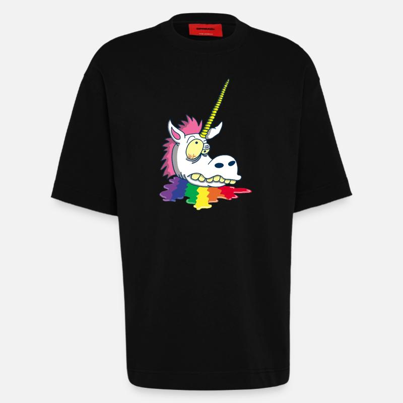 Abgetrennter Kopf eines Einhorns - Heavyweight T-Shirt - made by SPREAD  - SOLID BLACK