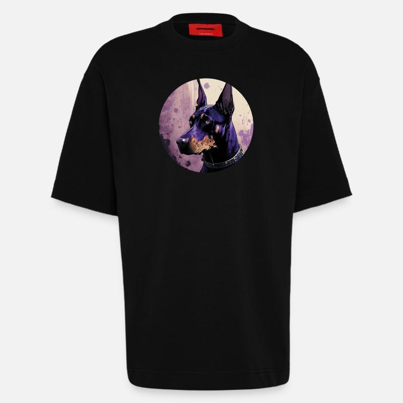 Cooler Dobermann - Heavyweight T-Shirt - made by SPREAD  - SOLID BLACK
