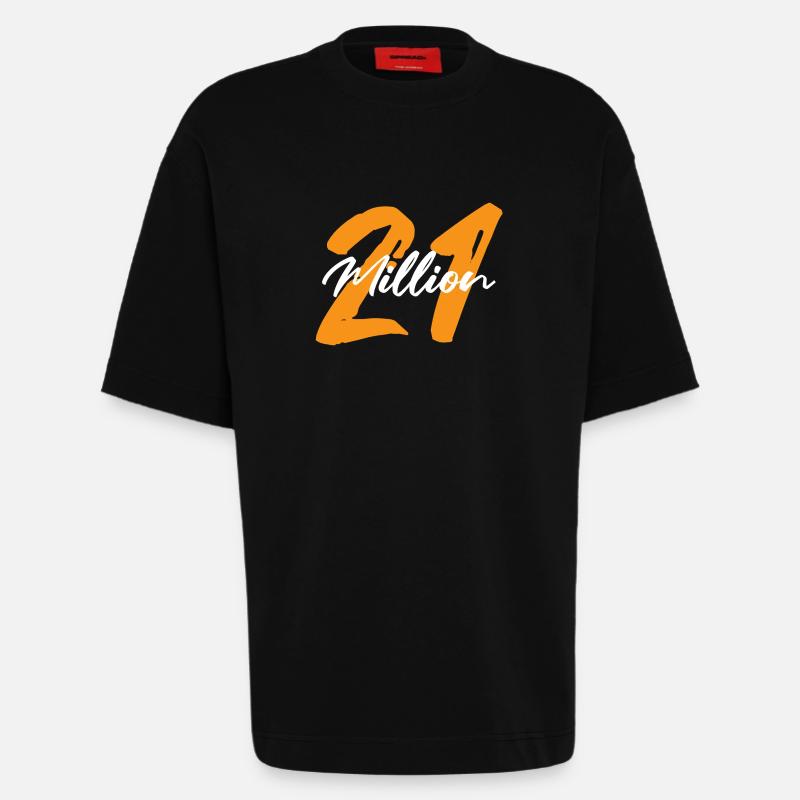 21 millones de Bitcoin Blockchain Criptomoneda - Camiseta orgánica oversize de gran gramaje fabricada en la UE - SOLID BLACK