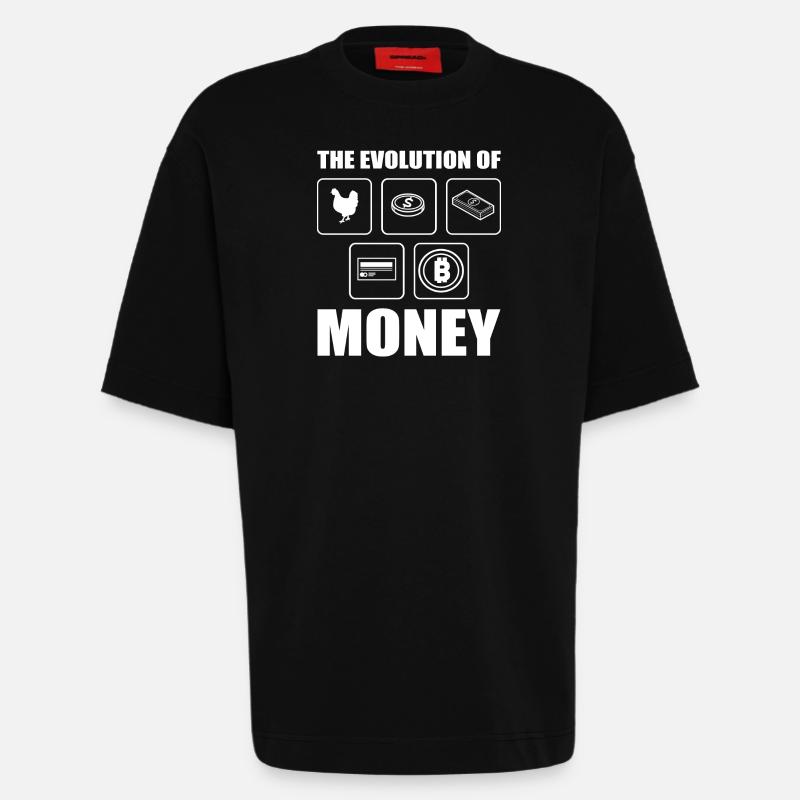 Bitcoin Evolution - Heavyweight T-Shirt - made by SPREAD  - SOLID BLACK