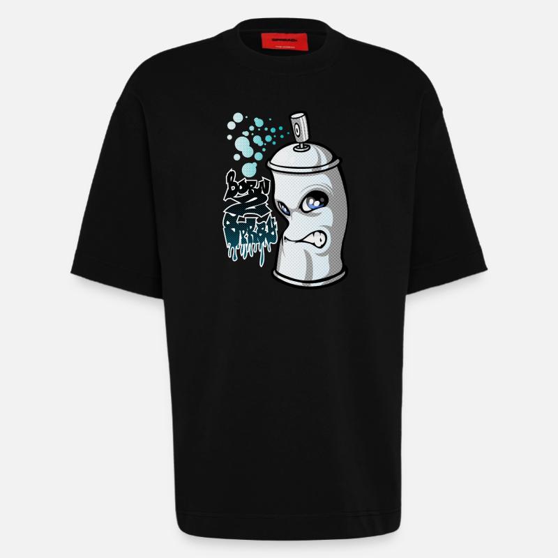 Spray and graffiti - Heavyweight T-Shirt - made by SPREAD - SOLID BLACK