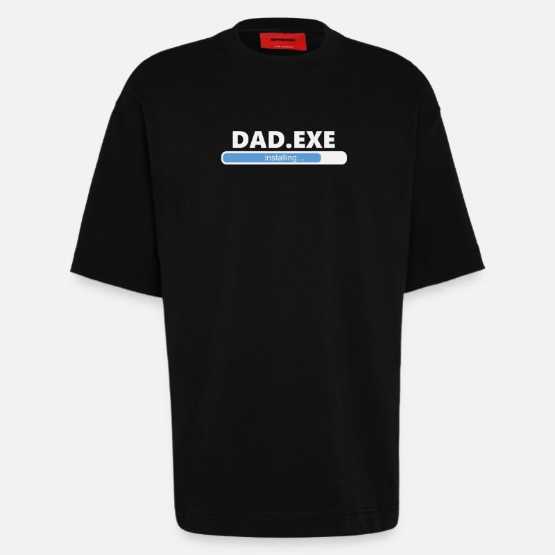 Installing Dad EXE (1055) - Heavyweight T-Shirt - made by SPREAD  - SOLID BLACK
