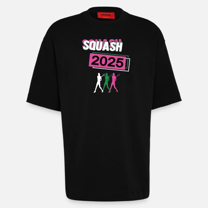 Squash 2025 Squasherin Squashspielerin Squasher - Heavyweight T-Shirt - made by SPREAD  - SOLID BLACK