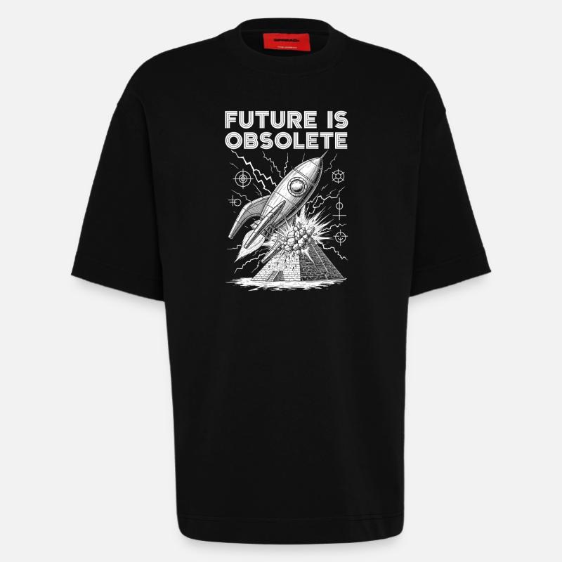 Vision d’avenir Conception de l’espace - T-shirt bio épais oversize fabriqué en UE - SOLID BLACK