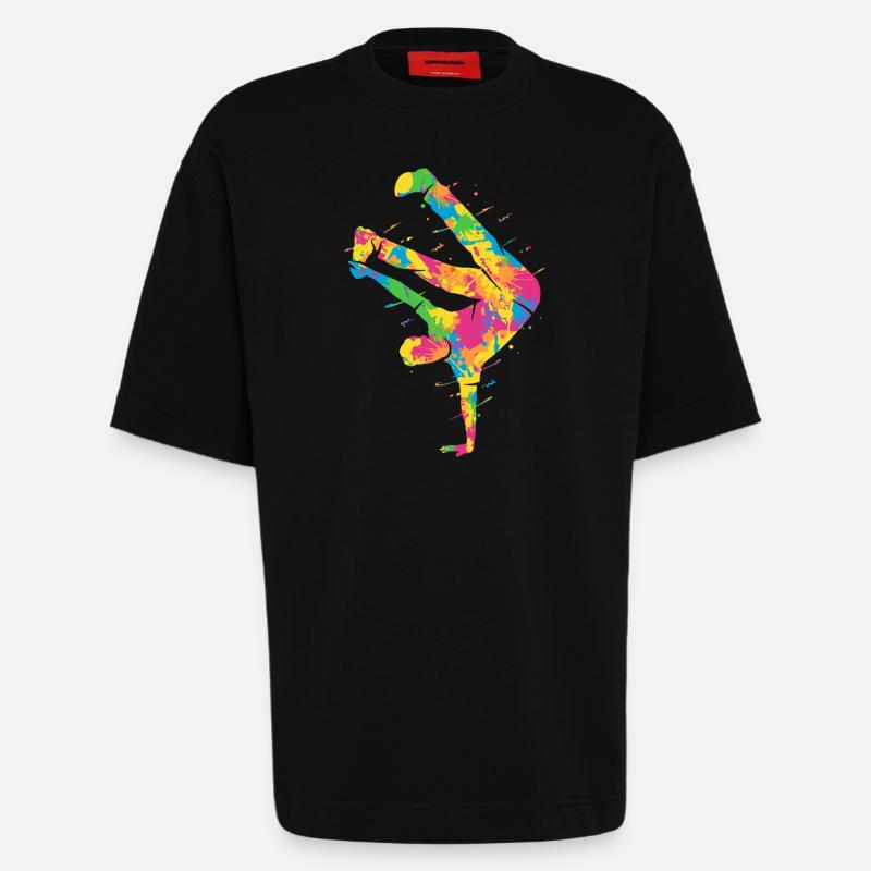 Breakdancing Bunt Breakdancer Jungen Breakdance - Heavyweight T-Shirt - made by SPREAD  - SOLID BLACK
