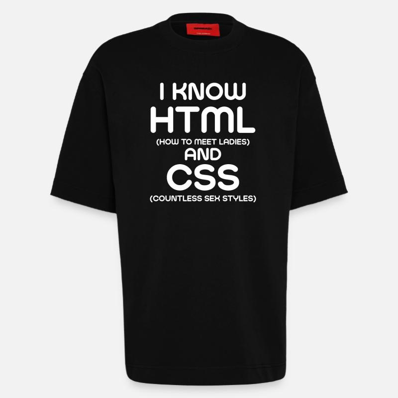 Je connais html et CSS - T-shirt bio épais oversize fabriqué en UE - SOLID BLACK