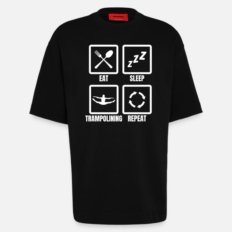 Trampolinist Routine - Heavyweight T-Shirt - made by SPREAD - SOLID BLACK