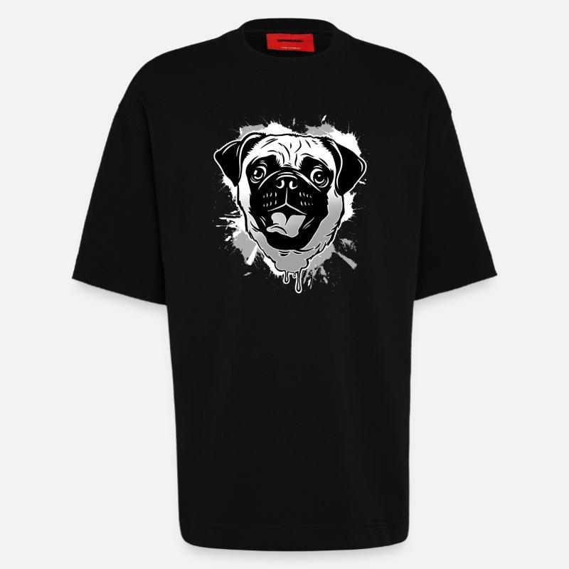 Mops - Heavyweight T-Shirt - made by SPREAD  - SOLID BLACK