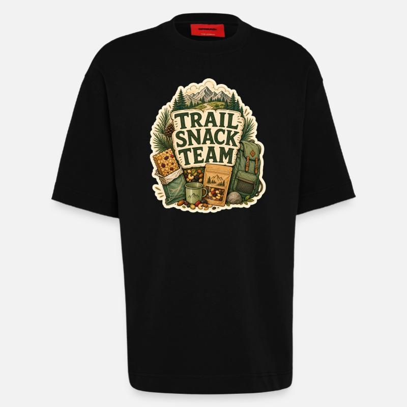 TRAIL SNACK TEAM Snacks - Heavyweight T-Shirt - made by SPREAD - SOLID BLACK