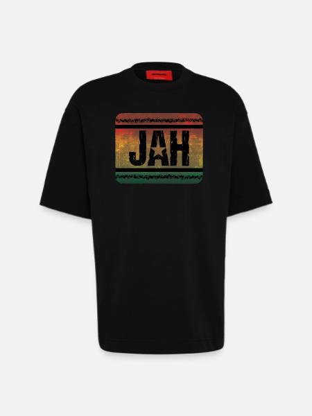 Jah Reggae - T-shirt bio épais oversize fabriqué en UE - SOLID BLACK