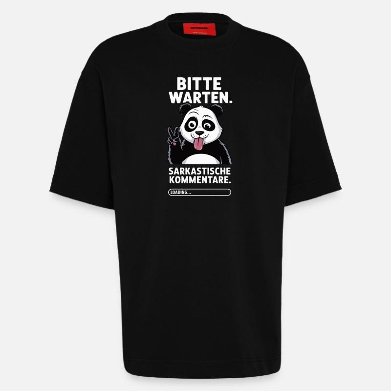 Sarkastischer Panda - Heavyweight T-Shirt - made by SPREAD  - SOLID BLACK