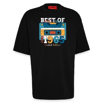 Kassette Juni 1965 Jahrgang 1965 Geburtstag 1965 - Heavyweight T-Shirt - made by SPREAD  - SOLID BLACK - Vorne - Fiona (171cm)