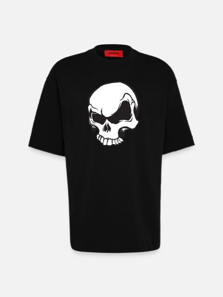 tete de mort - Heavyweight T-Shirt - made by SPREAD  - SOLID BLACK