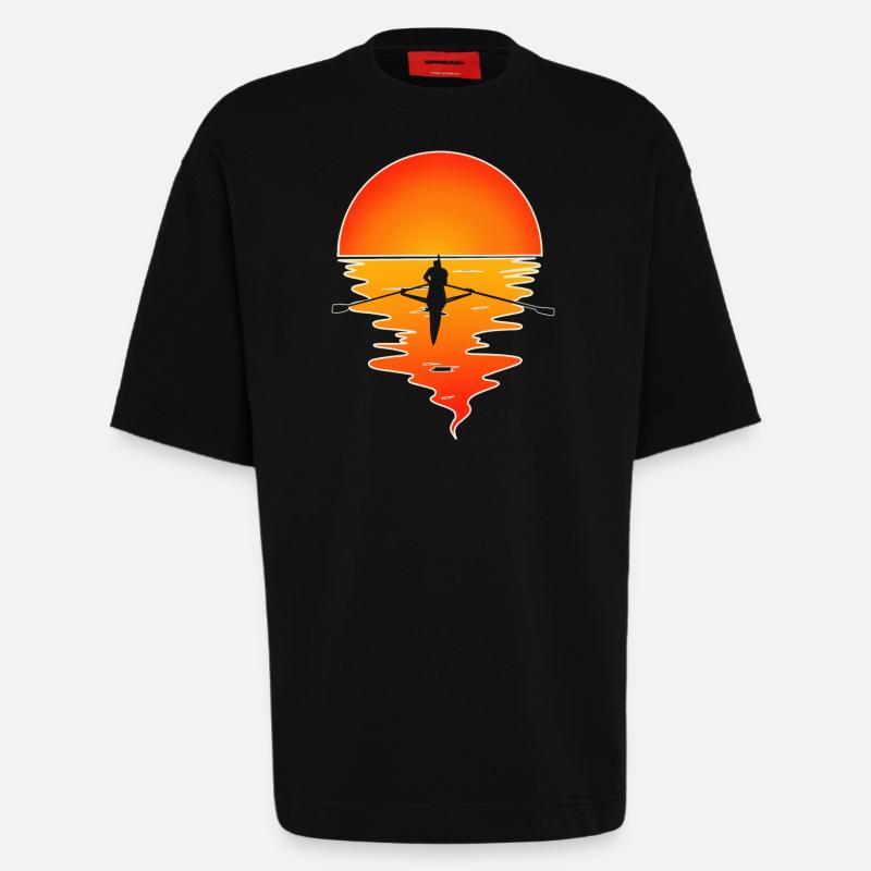 Ruderer Ruderboot Rudern - Heavyweight T-Shirt - made by SPREAD  - SOLID BLACK