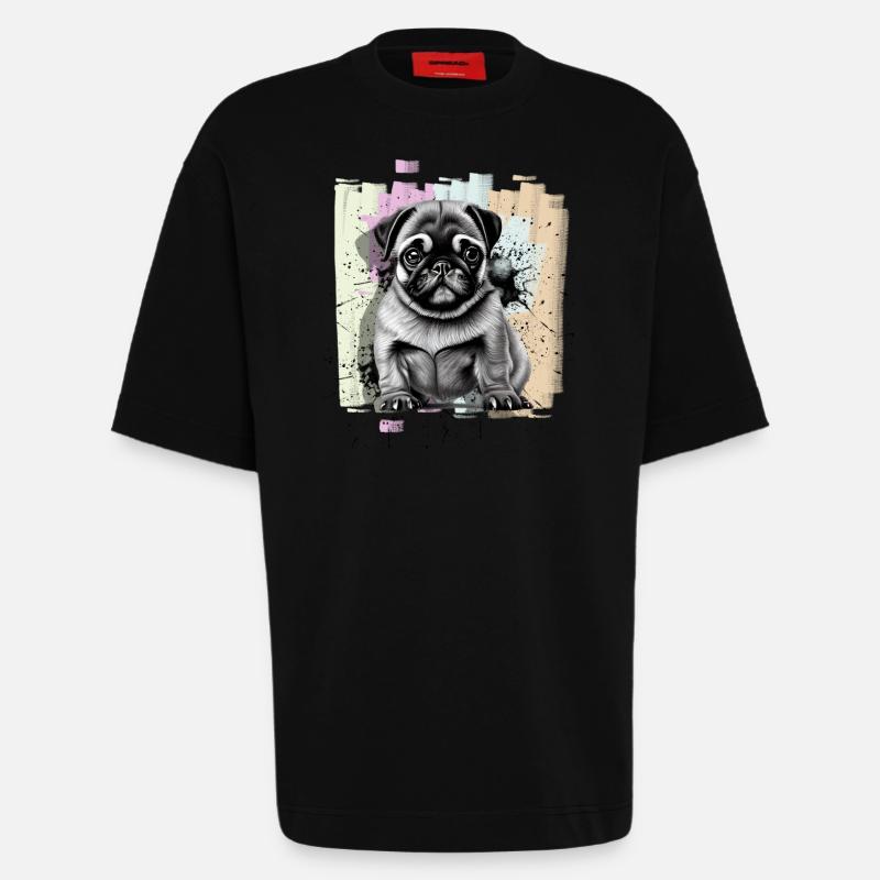Mops - Heavyweight T-Shirt - made by SPREAD  - SOLID BLACK