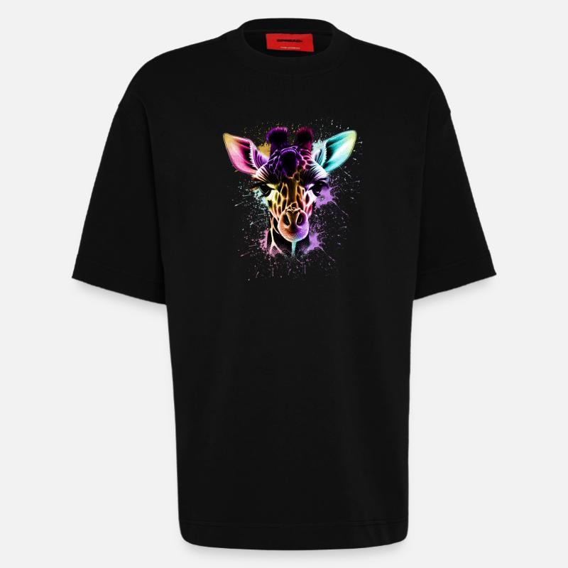 Giraffe - Heavyweight T-Shirt - made by SPREAD  - SOLID BLACK