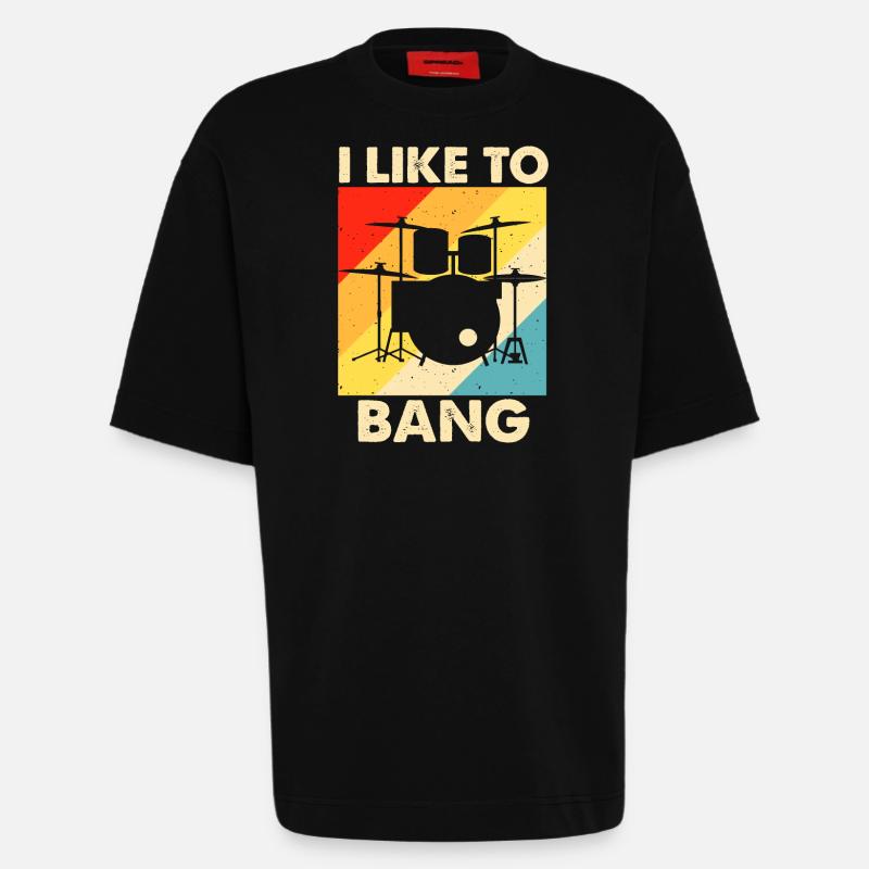 Drums Drummer Drummer - Heavyweight T-Shirt - made by SPREAD  - SOLID BLACK