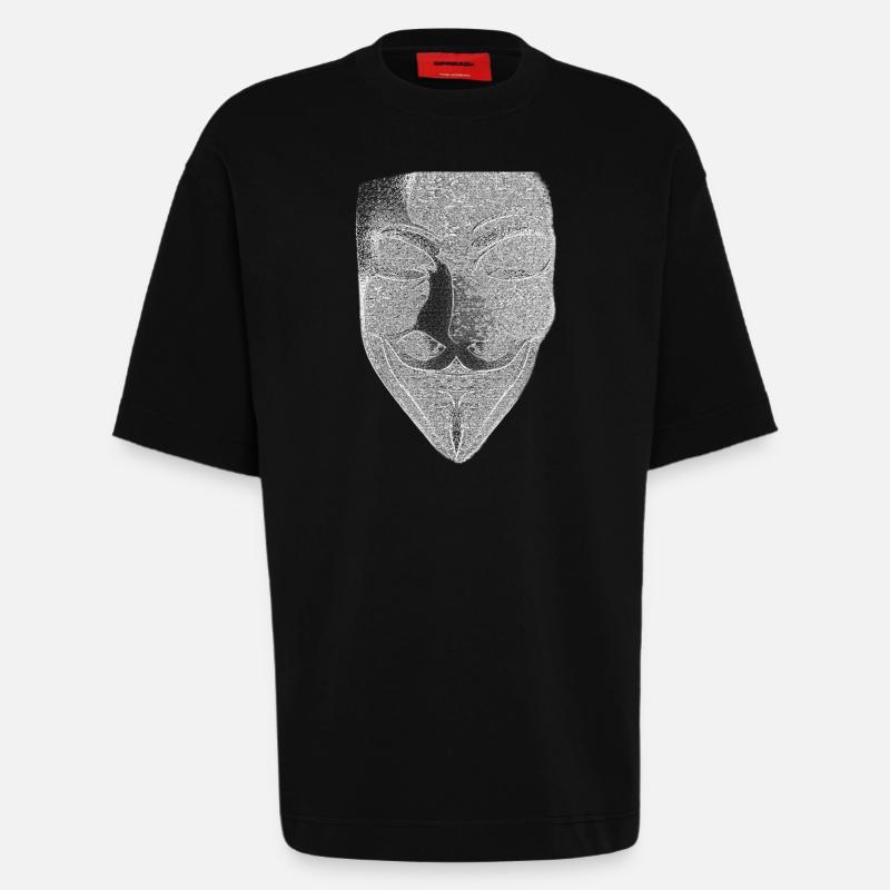 Anonymous v like vendetta mask - Heavyweight T-Shirt - made by SPREAD - SOLID BLACK