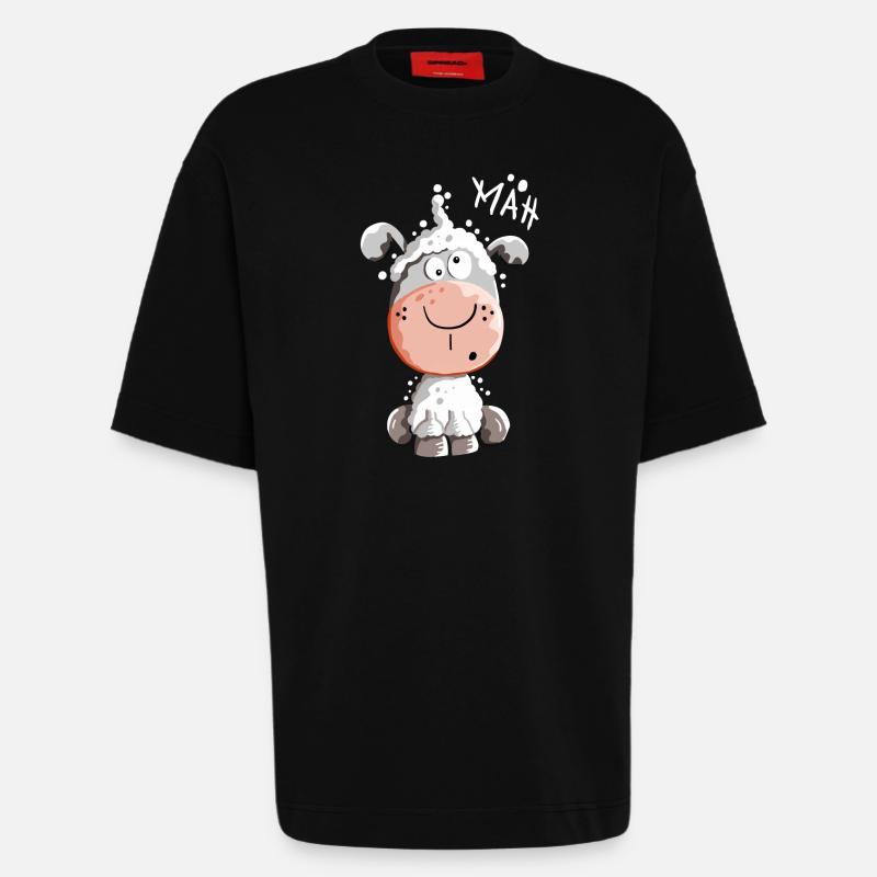 Drolliges Schaf - Schafe - Lamm - Fun - Heavyweight T-Shirt - made by SPREAD  - SOLID BLACK