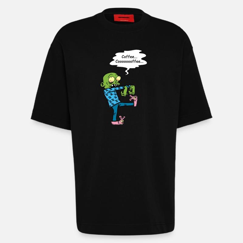 Brauchen Sie einen Kaffee - Heavyweight T-Shirt - made by SPREAD  - SOLID BLACK
