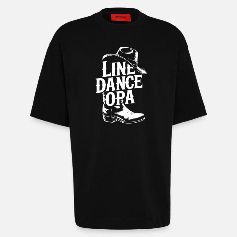 Danse en ligne Papi - T-shirt bio épais oversize fabriqué en UE - SOLID BLACK
