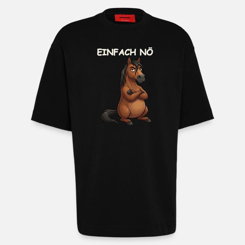 Pferd Lustiger Spruch - Heavyweight T-Shirt - made by SPREAD - SOLID BLACK