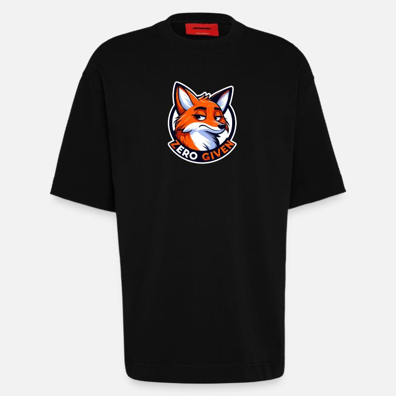 Zero Given - Fox Illustration - Heavyweight T-Shirt - made by SPREAD  - SOLID BLACK