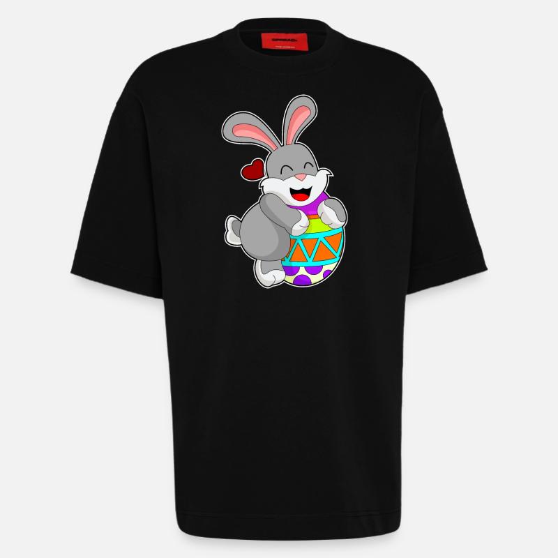 Hase Ei - Heavyweight T-Shirt - made by SPREAD  - SOLID BLACK