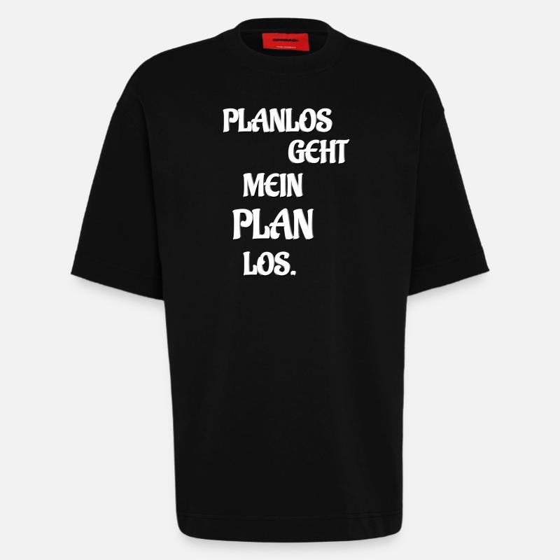 PLANLOS VA MON PLAN LOS - T-shirt bio épais oversize fabriqué en UE - SOLID BLACK