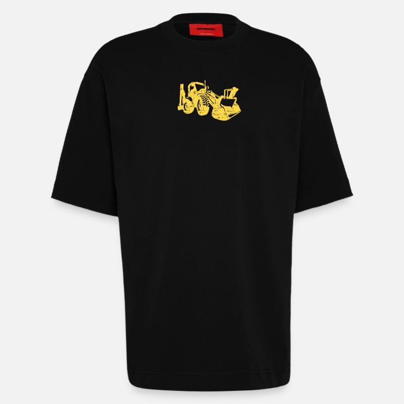 Baggerfahrer Radlader Bagger - Heavyweight T-Shirt - made by SPREAD  - SOLID BLACK