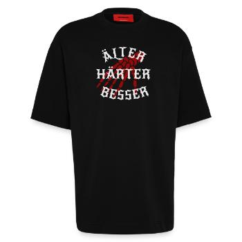 Älter, Härter, Besser - Heavyweight T-Shirt - made by SPREAD  - SOLID BLACK - Vorne - Fiona (171cm)