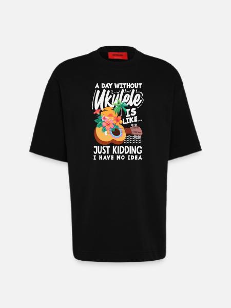Funny Ukulele Designs and Sayings - Heavyweight T-Shirt - made by SPREAD  - SOLID BLACK