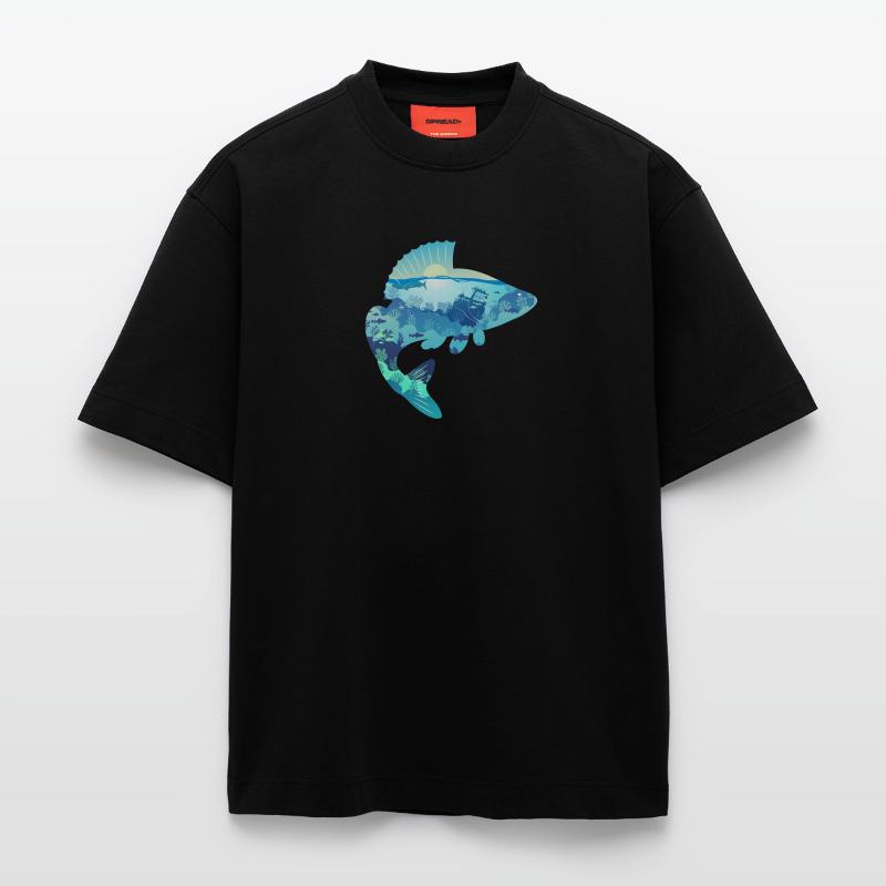 Basse perche T-shirt bio épais oversize fabriqué en UE