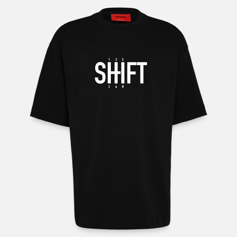 SHIFT - Auto design - Heavyweight T-Shirt - made by SPREAD - SOLID BLACK