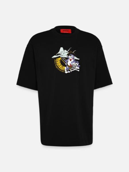 Tomcat - Jolly Rogers Forever - T-shirt bio épais oversize fabriqué en UE - SOLID BLACK