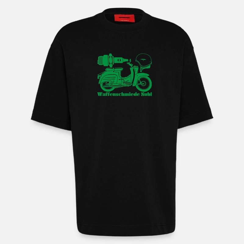 Simson Schwalbe KR51 Waffenschmiede - Heavyweight T-Shirt - made by SPREAD  - SOLID BLACK
