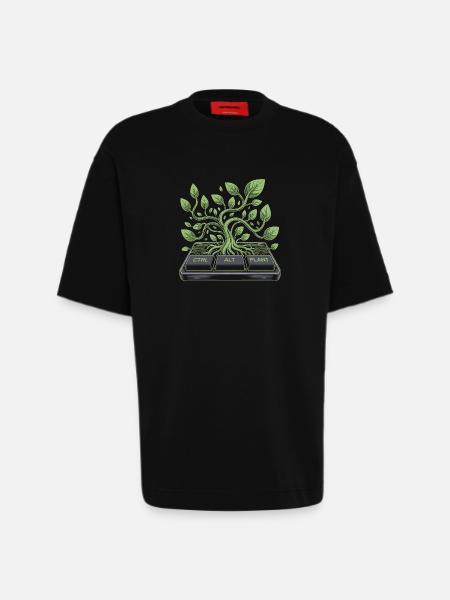 ctrl alt plant garden design - Heavyweight T-Shirt - made by SPREAD - SOLID BLACK