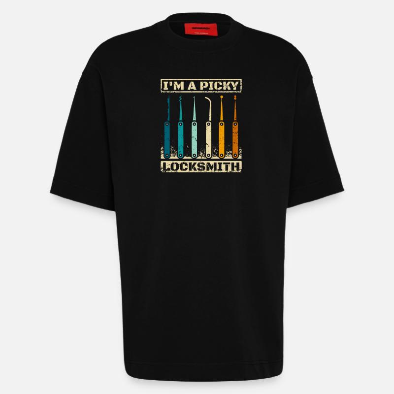 Je suis un serrurier difficile - T-shirt bio épais oversize fabriqué en UE - SOLID BLACK