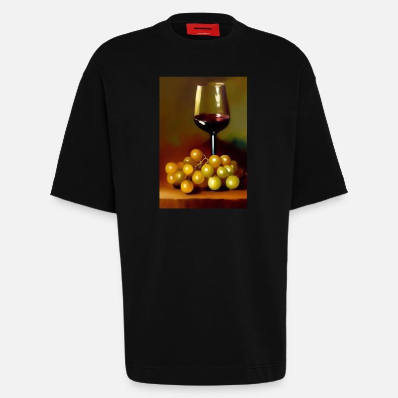 Wein Trinker - Heavyweight T-Shirt - made by SPREAD  - SOLID BLACK