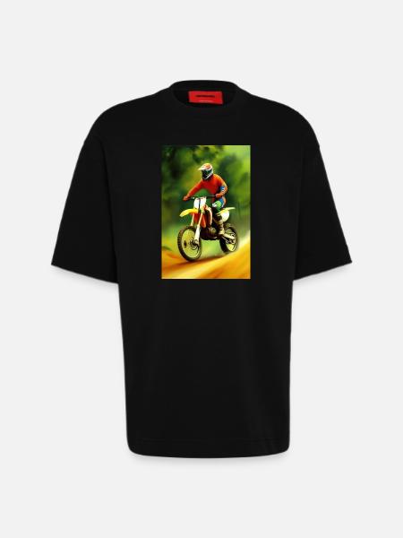 Motocross Riding - Heavyweight T-Shirt - made by SPREAD - SOLID BLACK