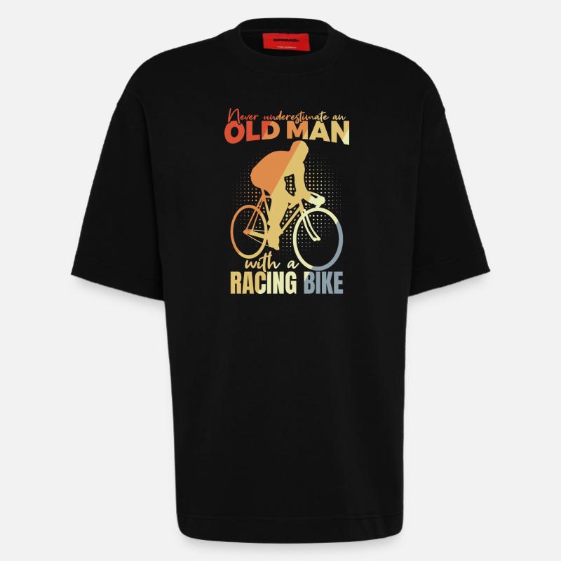 Papi vélo - T-shirt bio épais oversize fabriqué en UE - SOLID BLACK