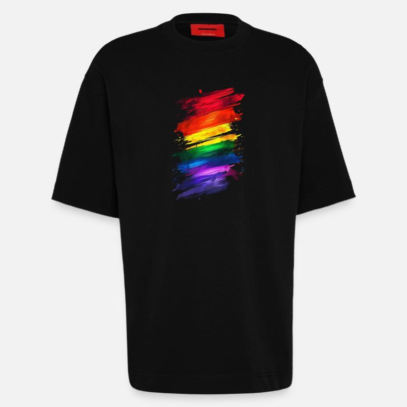 Abstraktes Rainbow Pride Design - Lebendige Kunst - Heavyweight T-Shirt - made by SPREAD  - SOLID BLACK