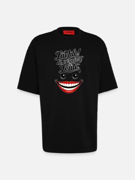 Always smiling - Heavyweight T-Shirt - made by SPREAD  - SOLID BLACK