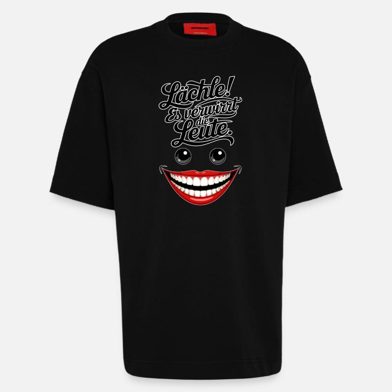 Always smiling - Heavyweight T-Shirt - made by SPREAD  - SOLID BLACK