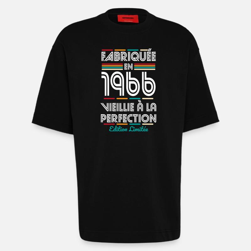 1966 – Hergestellt – Perfekt gereift - Heavyweight T-Shirt - made by SPREAD  - SOLID BLACK