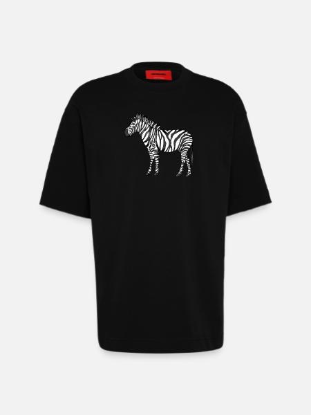 zebra - Heavyweight T-Shirt - made by SPREAD - SOLID BLACK