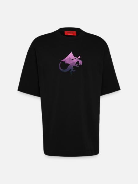 dragon - T-shirt bio épais oversize fabriqué en UE - SOLID BLACK