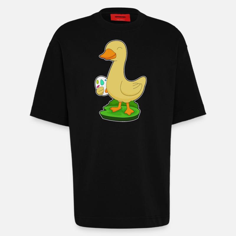 Duck Easter Easter Egg - Heavyweight T-Shirt - made by SPREAD - SOLID BLACK