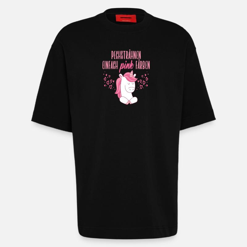 Pechsträhnen einfach pink färben - Heavyweight T-Shirt - made by SPREAD  - SOLID BLACK