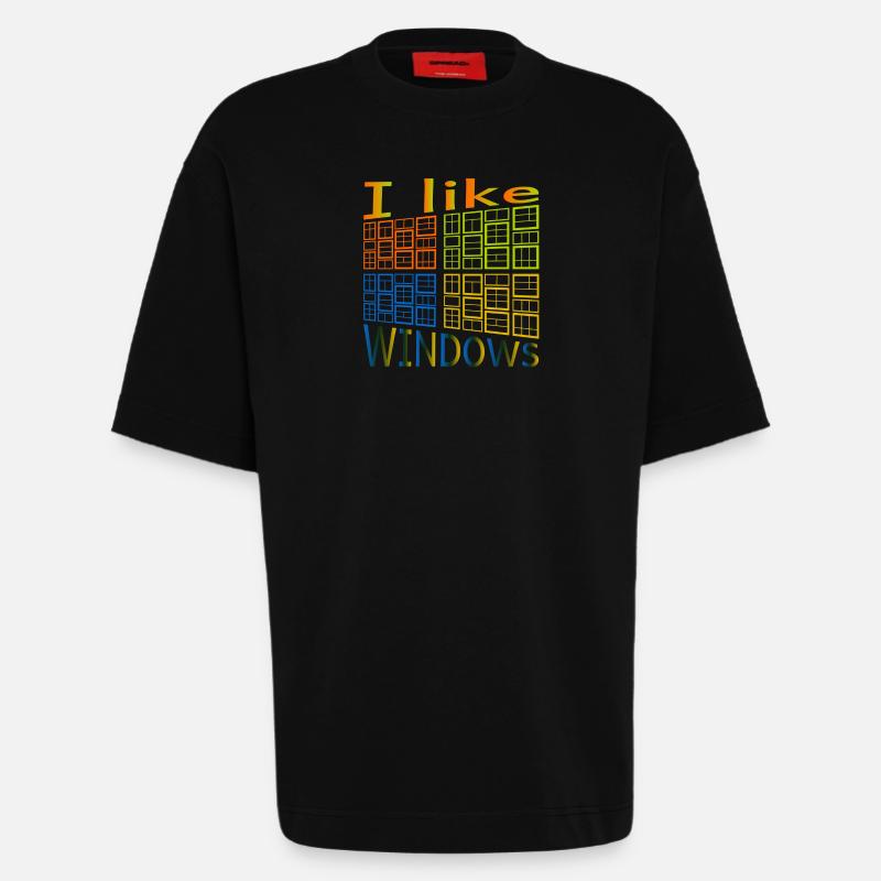 I like Windows - Heavyweight T-Shirt - made by SPREAD  - SOLID BLACK